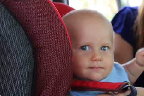 baby in car seat- road trip tips with a baby