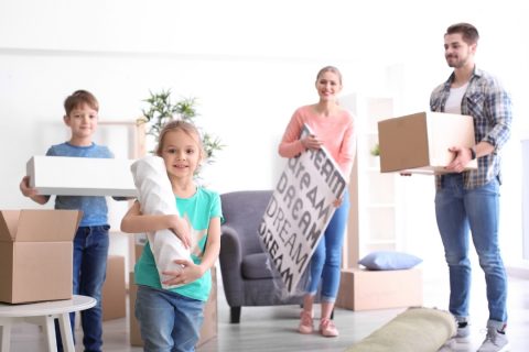 family moving furniture