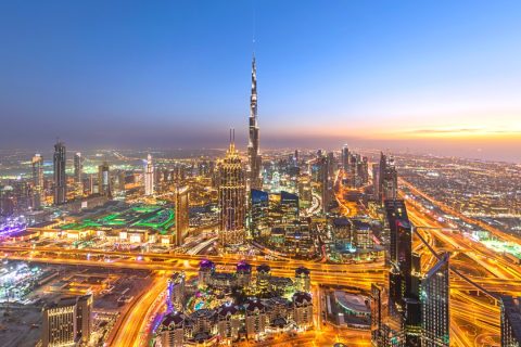 Dubai 4 day itinerary - Overhead view Burj Khalifa and downtown
