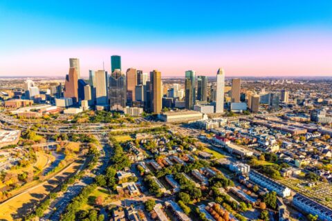 Houston texas overhead view